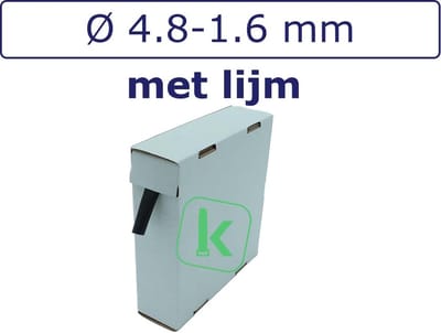 PRO-TIE® - Krimpkous met Lijm 4,8-1,6 mm Zwart UV Dunwandig krimpverhouding 3:1 (Box 8 meter) - PRO-TIE