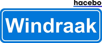 Hacebo - Plaatsnaam Sticker - 29x10 CM - Windraak sticker - Verkeersborden sticker - grappige cadeaus - Windraak