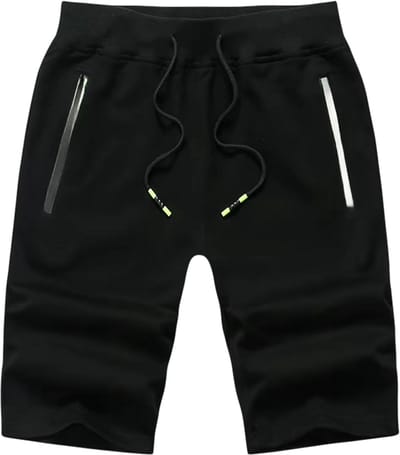 Heren Shorts Zwart – Casual Katoenen Korte Broek, Strandshort en Zomer Short, Comfortabele Boardshort voor Mannen - Maat M