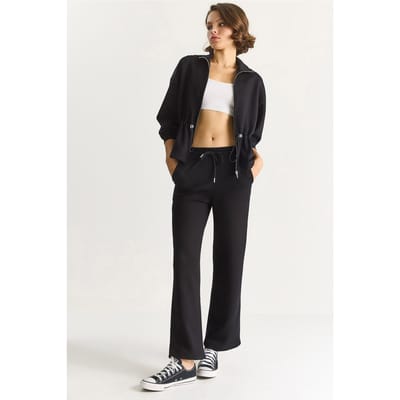 Aangesloten Lange Mouwen Jacket en Flared Broeken Set