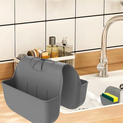 Siliconen Sponshouder voor Gootsteen - Ruimtebesparende Organizer voor Keukenaccessoires