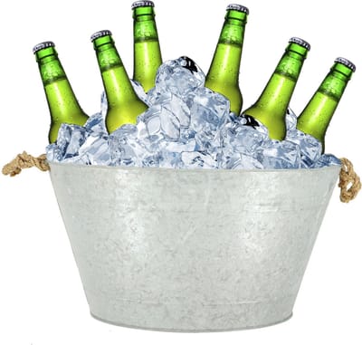 Esschert Drankkoeler/bierkoeler - zink - zilver - L50 x D36 X H27 cm - 22 liter