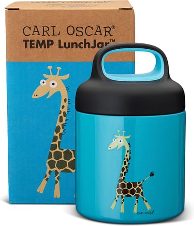 Carl Oscar TEMP LunchJar™ Thermosbeker Turqouise - Giraf 0,3L- Dubbelwandig