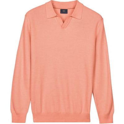 Baileys Trui Polo Pullover V-Neck Structure Knit Abrikoos / male