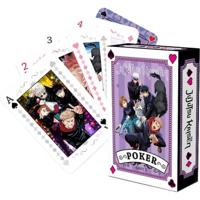 Anime Poker Speelgoed Jujutsu Kaisen Bordspel Kaarten Gojo Satoru Itadori Yuji Cosplay Hardcover Cadeau gray