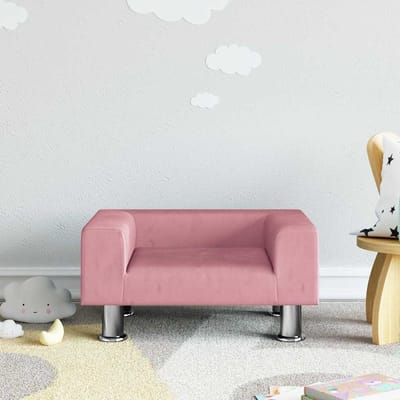 vidaXL - Kinderbank - 50x40x26,5 - cm - fluweel - roze