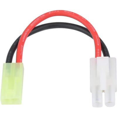 Tamiya Adapter Converter Cable 16AWG | 13cm Lightweight & Handy | Compatible with RC Batteries and Chargers | Red PVC blanc