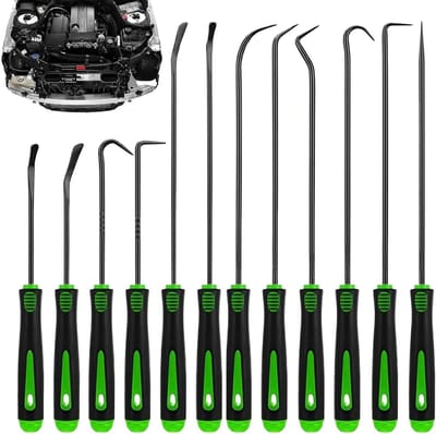 Haak en Prik Set - Demontage Gereedschap - Auto Onderhoud - Ergonomische Antislip Grip - 12 Delig - Groen