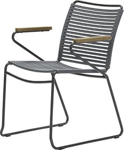 Garden Impressions Antibes dining stoel - teaklook - carbon black/ antraciet