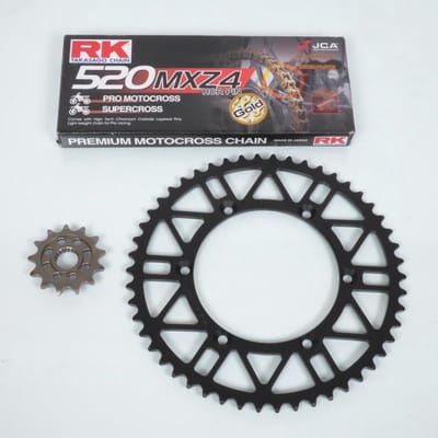 Kit chaîne FE 13x50 Pas 520 pour moto Kawasaki 250 KXF 2006 à 2010 Neuf