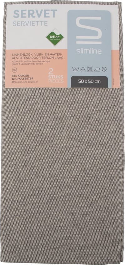 Slimline Prasel Servetten Grey Perla 2stuks
