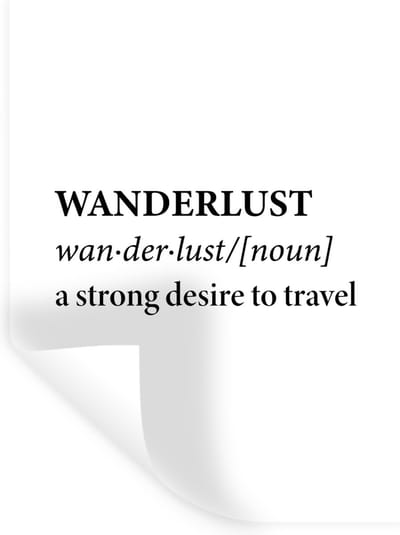 Muurstickers - Sticker Folie - Spreuken - Quotes - A strong desire to travel - Wanderlust - Travel - 30x40 cm - Plakfolie - Muurstickers Kinderkamer - Zelfklevend Behang - Zelfklevend behangpapier - Stickerfolie