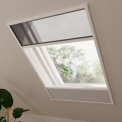Dakraam hor plissegordijn Multi - Verduisterend - Grey - 80 x 120