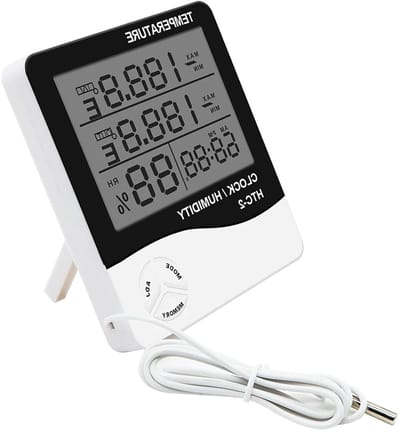 Weerstation, -2 Home Indoor Outdoor Thermometer Hygrometer Digitale Temperatuur Vochtigheidsweergave Meter Klok Weerstat Sonde(HTC-2)