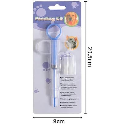 Pet Pills Applicator Katten Honden Spuit Medicijn Voederbak Insectenwerende Middelen Benodigdheden Blik Clip Pillen Katten en Honden Huisdier Water Voederbak blauw