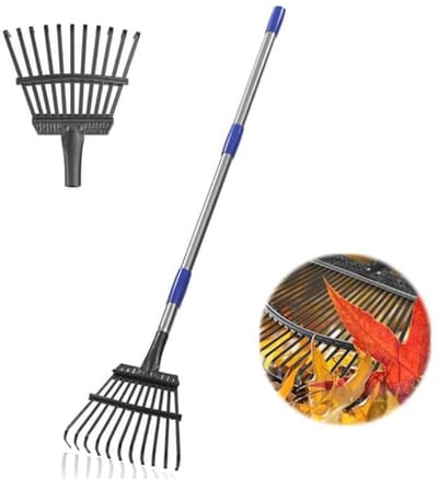 Verstelbare Grashark met 11 Metalen Tanden - 21 cm Breed voor Tuinonderhoud