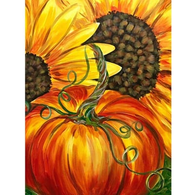 Diamant borduurwerk bloem zonnebloem Diamond schilderij Thanksgiving pompoen borduurwerk kruissteek 20X30CM black