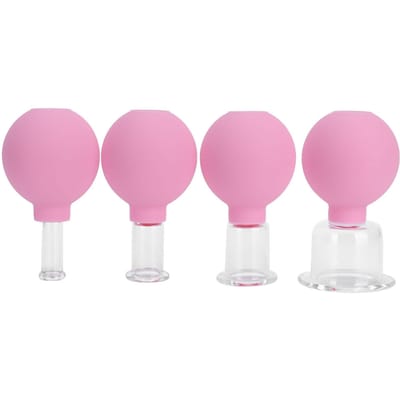 4 Stuks Siliconen Cupping Cup AntiCellulitis Massage Zuig Vacuüm Cupping voor Huishoudelijk Gebruik white
