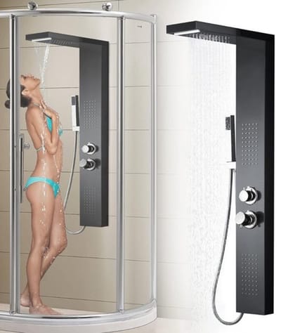 Thuys – Luxe Douchepaneel – Met Thermostaatkraan – Douchekolom – Douchepaneel Hoekomtage – Ultiem Comfort – Zwart