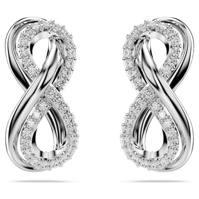 Swarovski oorbellen Hyperbola 5689648 | zilver Swarovski sieraden | tijdloos elegant oneindigheidssymbool en heldere zirkonia look