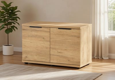 Navarra Luxe Schoenenbank met Deuren en Opbergruimte 75 cm – Modern Eiken Design – Casa Serena – 75 cm – Casa Dorada