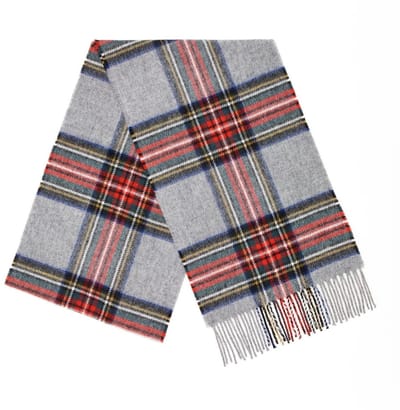 Sjaal Tartan Grey Stewart - Meriono Lamswol - 25 x 190 - Bronte by Moon Scotland