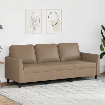 vidaXL - Driezitsbank - 180 - cm - kunstleer - cappuccinokleurig