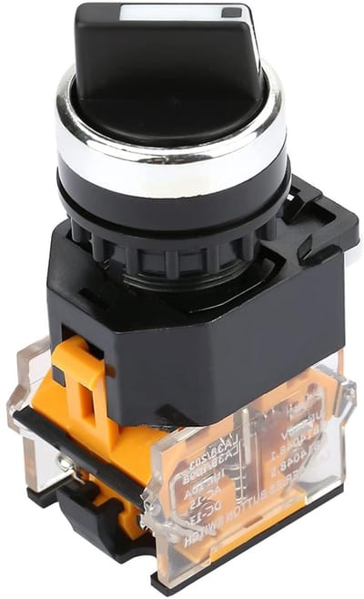 Dailygoody - Rotary switch - 2 posities - Hoogwaardige elektrische schakelaar - Grijs of wit - Voor elektromagnetische starters - Voorpanelen - 2