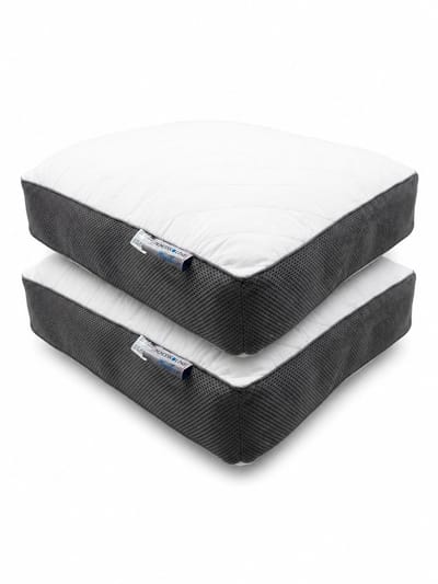 Princess Line Boxkussen Set van 2 - 2x 750 gram - Verstelbaar Hoofdkussen met Vezelbolletjes - 3D Mesh Ventilatie - Katoenen Tijk - Anti-allergisch - Wasbaar