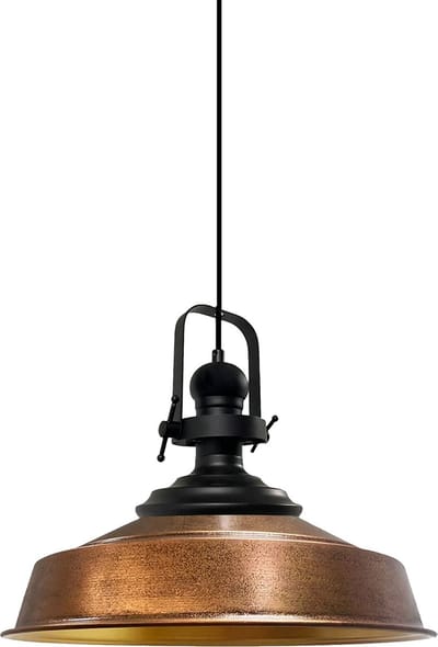Bamyum Black-Asletl Hanglamp Industrieel Koperkleurig Metaal Ø40 cm, Vintage Hanglamp, E27 Pendellamp