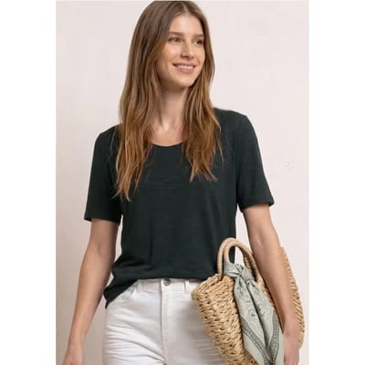 Shirt met korte mouwen en knoopdetail