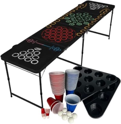 Bierpong Tafel Multigame met UV-bescherming en 100-delige Bekerset