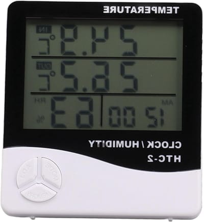 Grote Digitale Thermometer voor Binnen en Buiten, Temperatuur- en Vochtigheidsmeter met Alarmfunctie voor Kassen, Huizen en Keukens