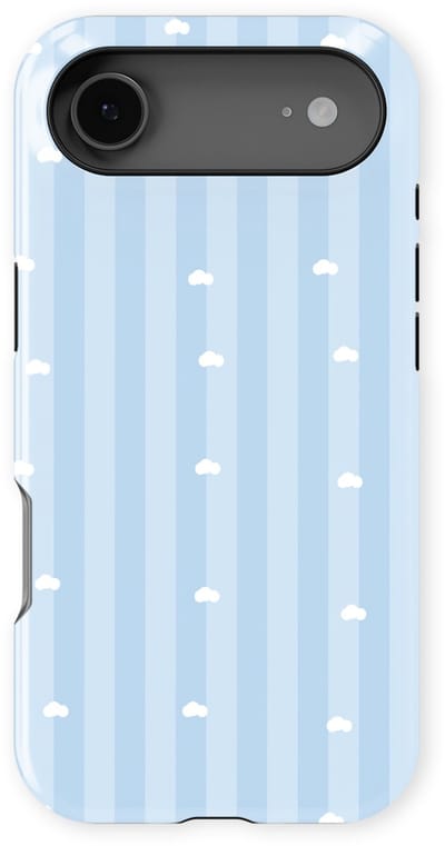 DripCase Hoesje geschikt voor iPhone 17 Air | Happy Stripes Motief | Magnetisch Opladen | 2-in-1 Ontwerp | Vrolijke Backcover geschikt voor iPhone 17 Air Cotton Sky