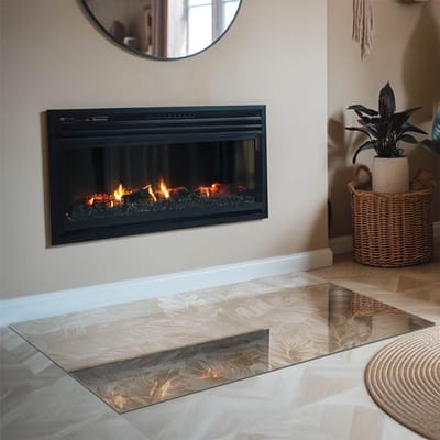 Coloray Vloerplaat Houtkachel - Onderplaat Kachel - 120 cm x 80 cm - Houtkachel Vloerplaat - Beige Vloerplaat Kachel - Plaat Kachel - Vloerplaat voor Houtkachel - Vloerplaat Open Haard - Onderplaat