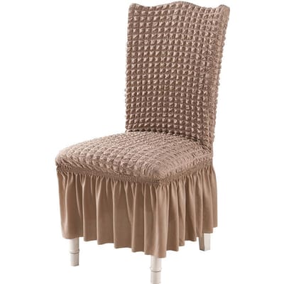 Seersucker Universele Stretch Eetkamerstoelhoes, Hoes met Rok, Afneembare Hoezen voor Parsons Stoelen Universal