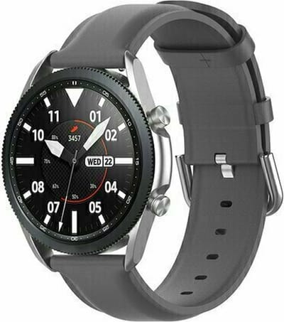 By Qubix - 22mm - Classic leren bandje - Grijs - geschikt voor Huawei Watch 3 / 4 / 5 (pro) - 46mm & geschikt voor Huawei Watch GT / GT 2 / GT 3 (pro) / GT 4 (pro) / GT 5 (pro) / GT 6 (pro) 46mm / Ultimate / Ultimate 2
