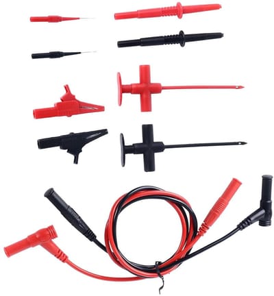 Multimeter Testsonde Kit - Testsondeset Elektrisch - Elektrische Tests - Siliconen Geïsoleerd - 60 cm - Rood en Zwart