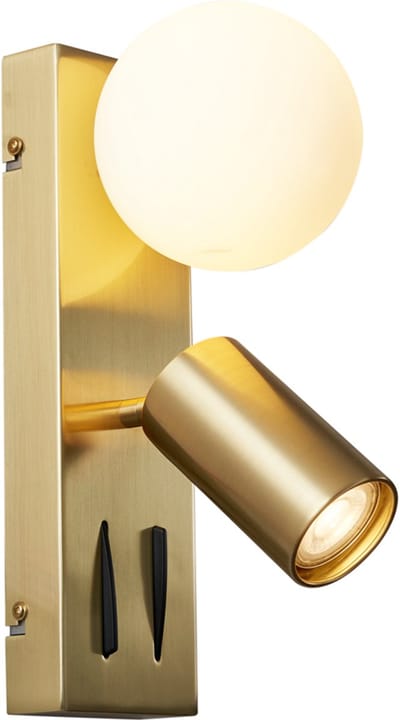 QAZQA lesly - Moderne Wandlamp voor binnen - 1 lichts - L 30 cm - Messing - Woonkamer | Slaapkamer | Keuken