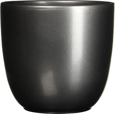 Mica Decorations Bloempot - antraciet grijs - keramiek - 22 x 20 cm - plantenpotten