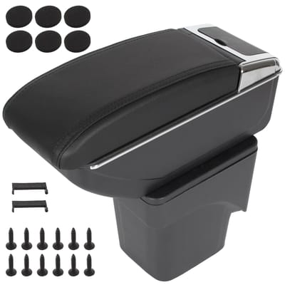 Modecar Focus MK2 Serie - Zwart Kunstleren Armsteun - 2004-2011 - Inclusief Montageset