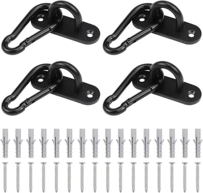Oogplaten Roestvrij Staal - Set van 4 - Met M6-karabijnhaak - 6 cm - 80 kg Belasting