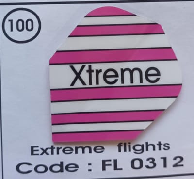 Dart Flights - 10 sets (30 stuks) - 100 micro - Extreme - Gestreept roze