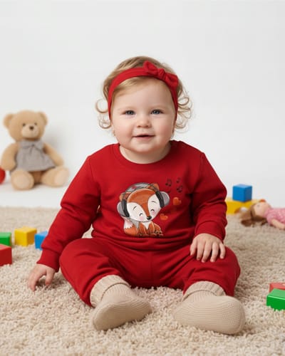 Dartomik - Kinderen Pyjama - 100% Katoen - Rood - Met Lisprint
