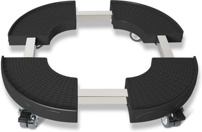 Verrijdbare Plantenstandaard Vierkant & Rond 38-54 cm Zwart - Plantenroller met 360° Zwenkwielen tot 200kg
