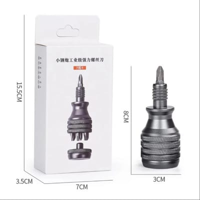 KEBIDU 7-in-1 Industriële Mini Schroevendraaier, Draagbare Aluminiumlegering Geïntegreerde Bitopslag Schroevendraaierset voor Thuis, Kantoor, Elektronica Reparatie