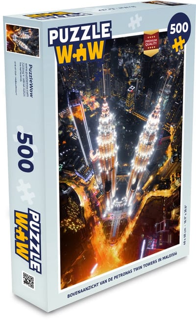 Puzzel Bovenaanzicht van de Petronas Twin Towers in Maleisië - Legpuzzel - Puzzel 500 stukjes