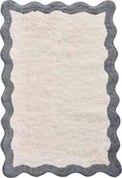 NANGAL - Badmat - Beige/Grijs - 60 x 90 cm - Katoen