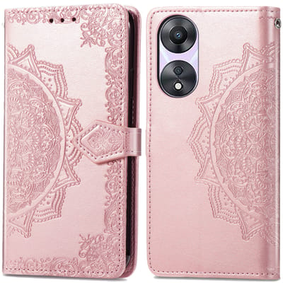 imoshion Hoesje - Geschikt voor Oppo A58 - Mandala Bookcase - Rosé Goud