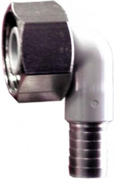 Kniekoppeling CNS 90°, hoekkoppeling voor bierslang 5/8", nominale breedte 7 mm, chroomnikkelstaal